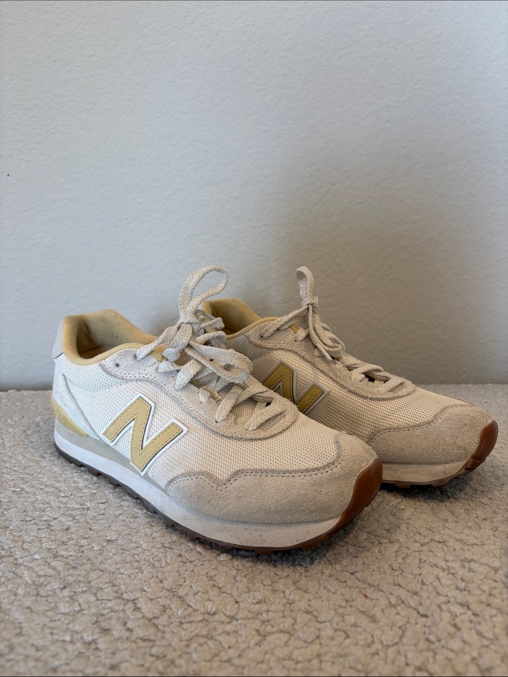 New Balance Cream & Pale Yellow Sneakers